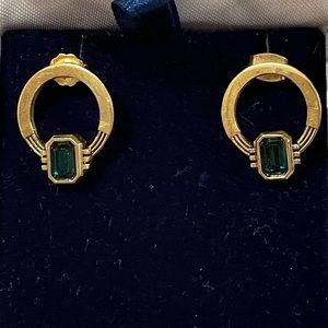 little rooms art deco gold plated earrings